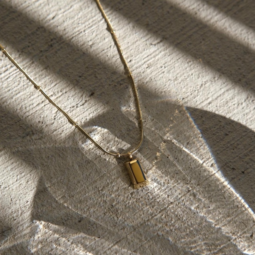 18K Gold Plated Chocolate Brock Necklace